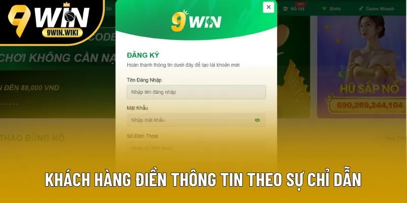 Khách hàng điền thông tin theo sự chỉ dẫn